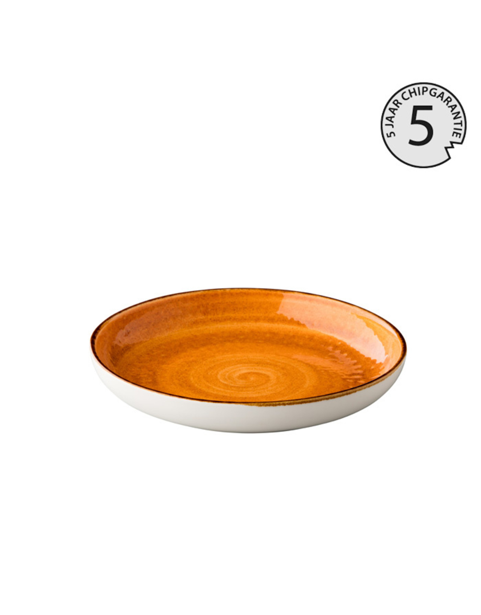 Stylepoint Jersey diep rond bord met opstaande rand oranje 23.5 cm