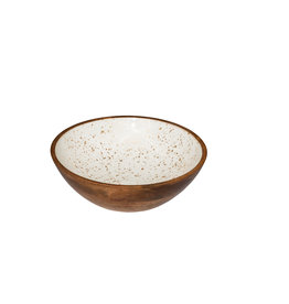 Stylepoint Wooden bowl white  25x7,5 cm