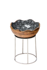 Stylepoint Wooden Bowl black flower  30x11 cm