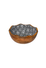 Stylepoint Wooden Bowl black flower  30x11 cm