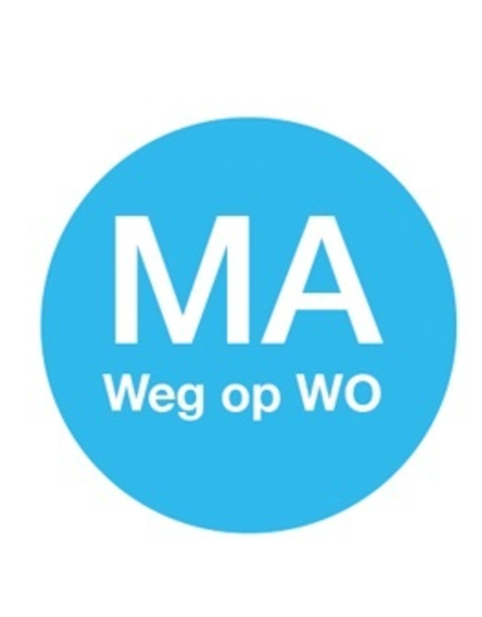 Stylepoint Afwasb. sticker 'ma weg op wo' 19 mm 500/rol