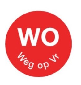 Stylepoint Perm. sticker 'wo weg op vr' 19 mm 1000/rol