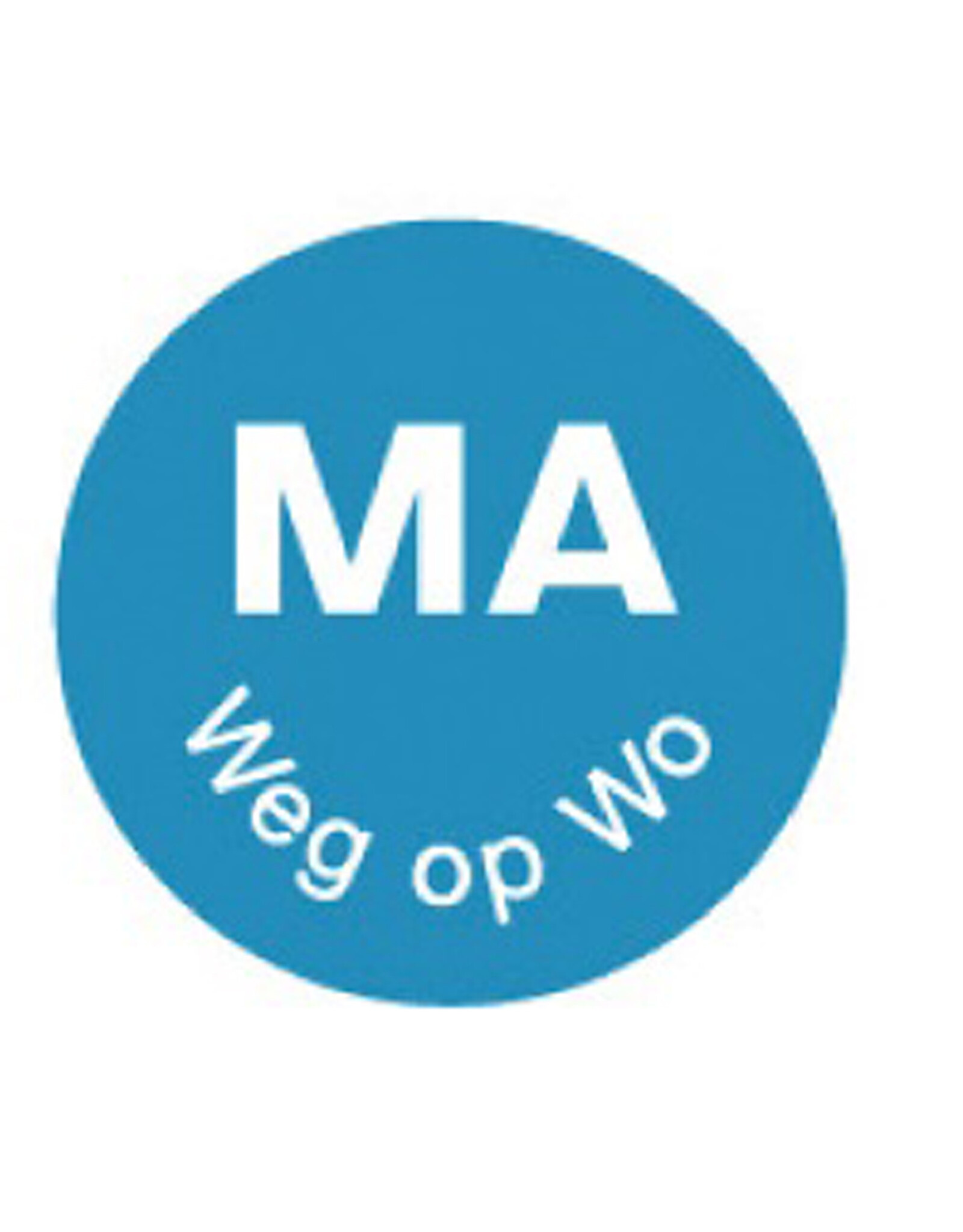 Stylepoint Perm. sticker 'ma weg op wo' 19 mm 1000/rol
