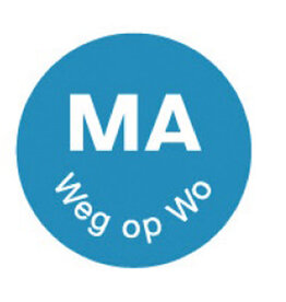 Stylepoint Perm. sticker 'ma weg op wo' 19 mm 1000/rol
