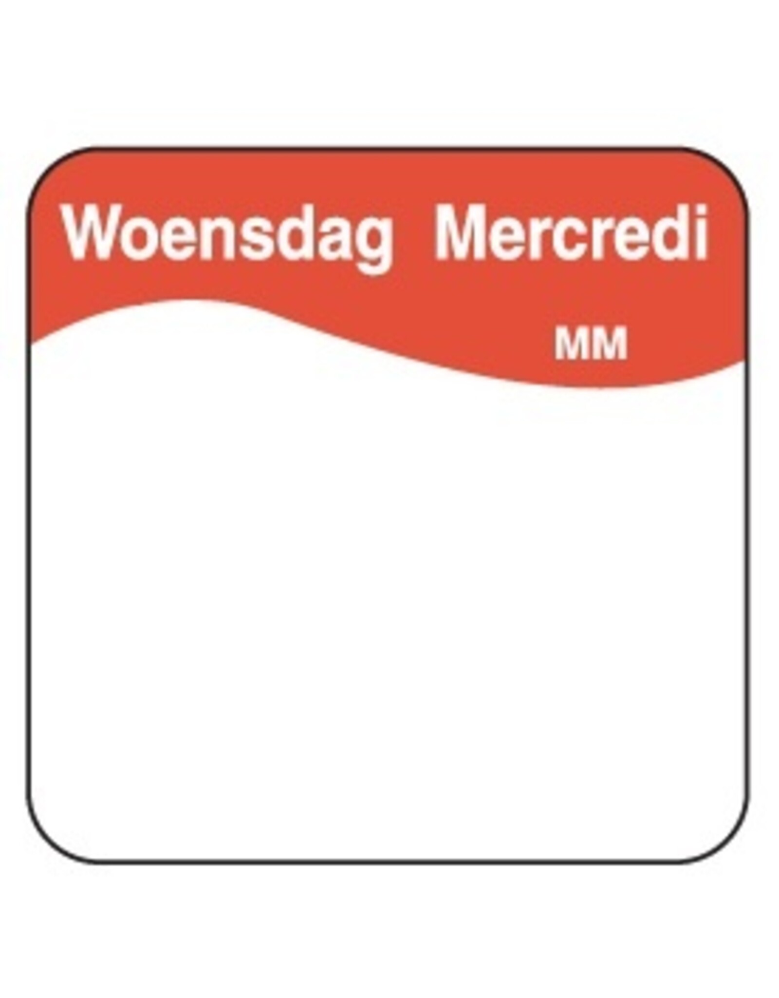 Stylepoint Makk. verwijderb. sticker woensdag 25 mm 1000/rol