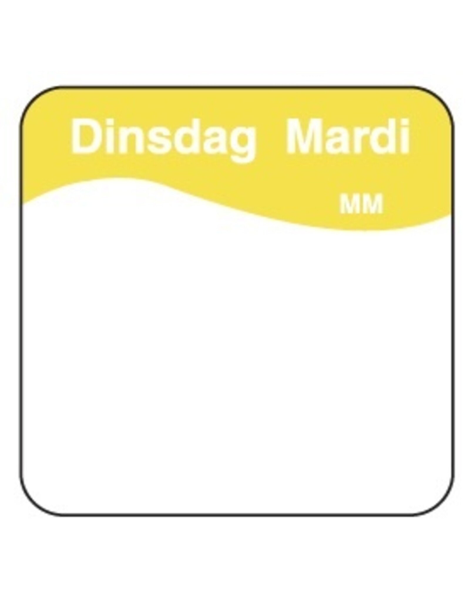 Stylepoint Makk. verwijderbare sticker dinsdag 25 mm 1000/rol