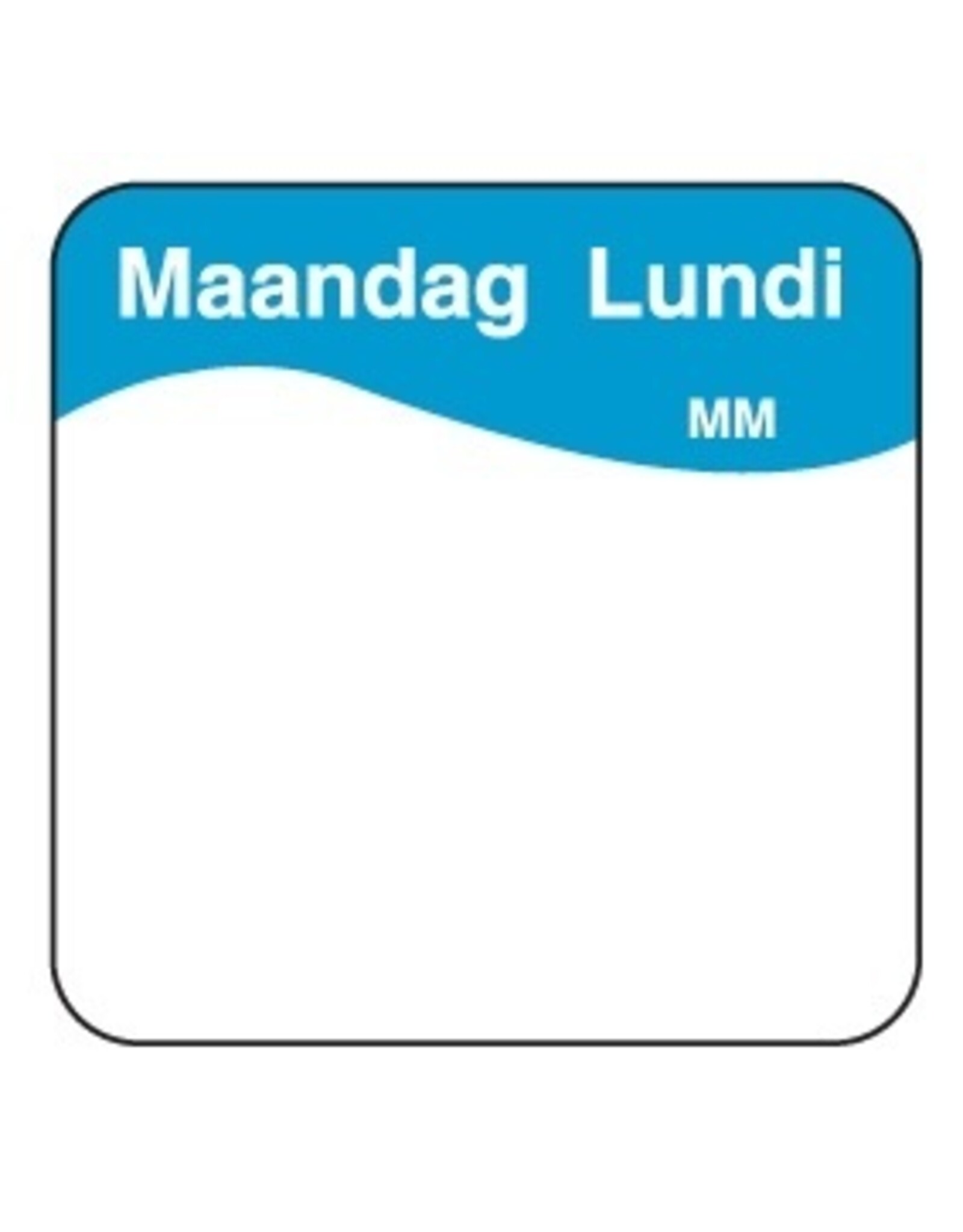 Stylepoint Makk. verwijderbare sticker maandag 25 mm 1000/rol