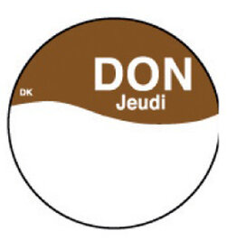 Stylepoint Perm. writable sticker Thursday 19 mm 1000/roll