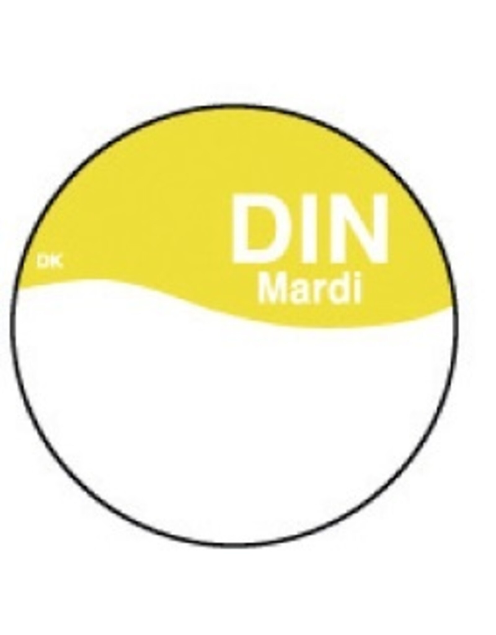 Stylepoint Perm. sticker m/schrijfvlak dinsdag 19 mm 1000/rol