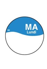 Stylepoint Perm. sticker m/schrijfvlak maandag 19 mm 1000/rol