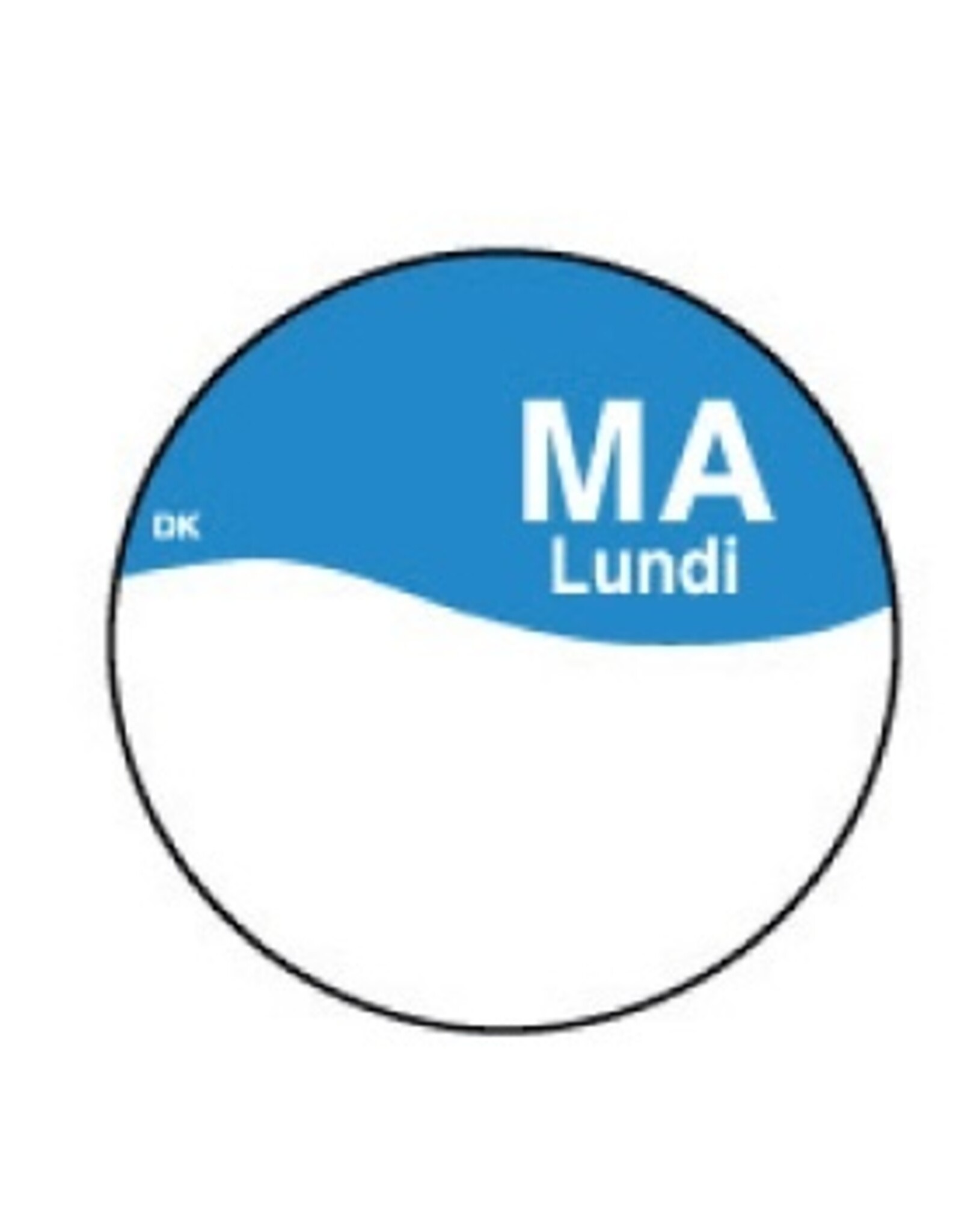 Stylepoint Perm. sticker m/schrijfvlak maandag 19 mm 1000/rol