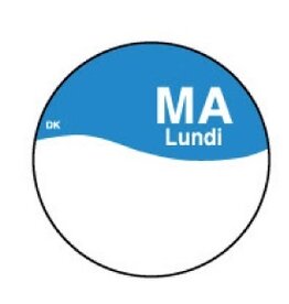 Stylepoint Perm. sticker m/schrijfvlak maandag 19 mm 1000/rol