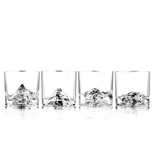 4 kristallen Everest whisky glazen Liiton - Antiek | Glas en Kristal