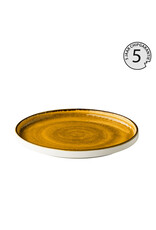 Stylepoint Jersey rond bord opstaande rand geel 20,4 cm stapelbaar - 5 jaar chipgarantie