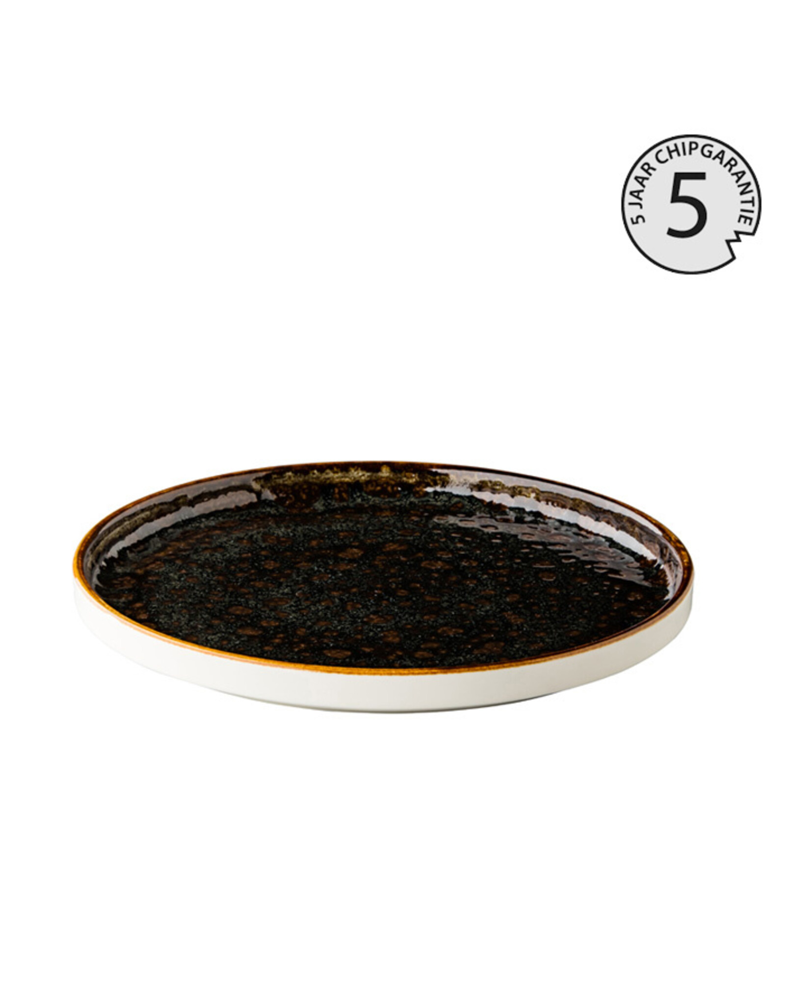 Stylepoint Jersey plate raised edge stackable brown 25,4 cm