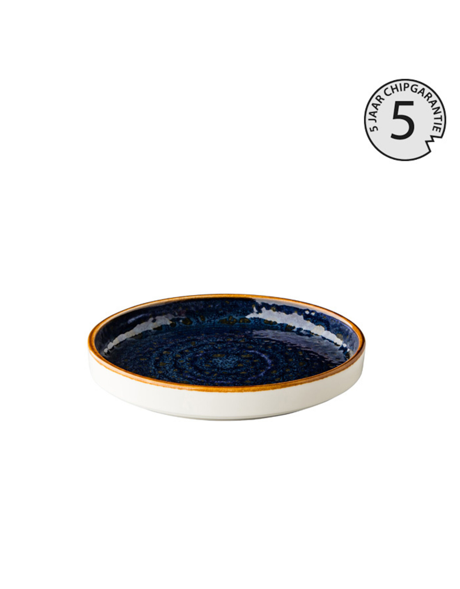 Stylepoint Jersey rond bord opstaande rand blauw 16,2 cm stapelbaar - 5 jaar chipgarantie