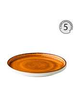 Stylepoint Jersey round plate raised edge orange 25,4 cm stackable  - 5 year chip warranty