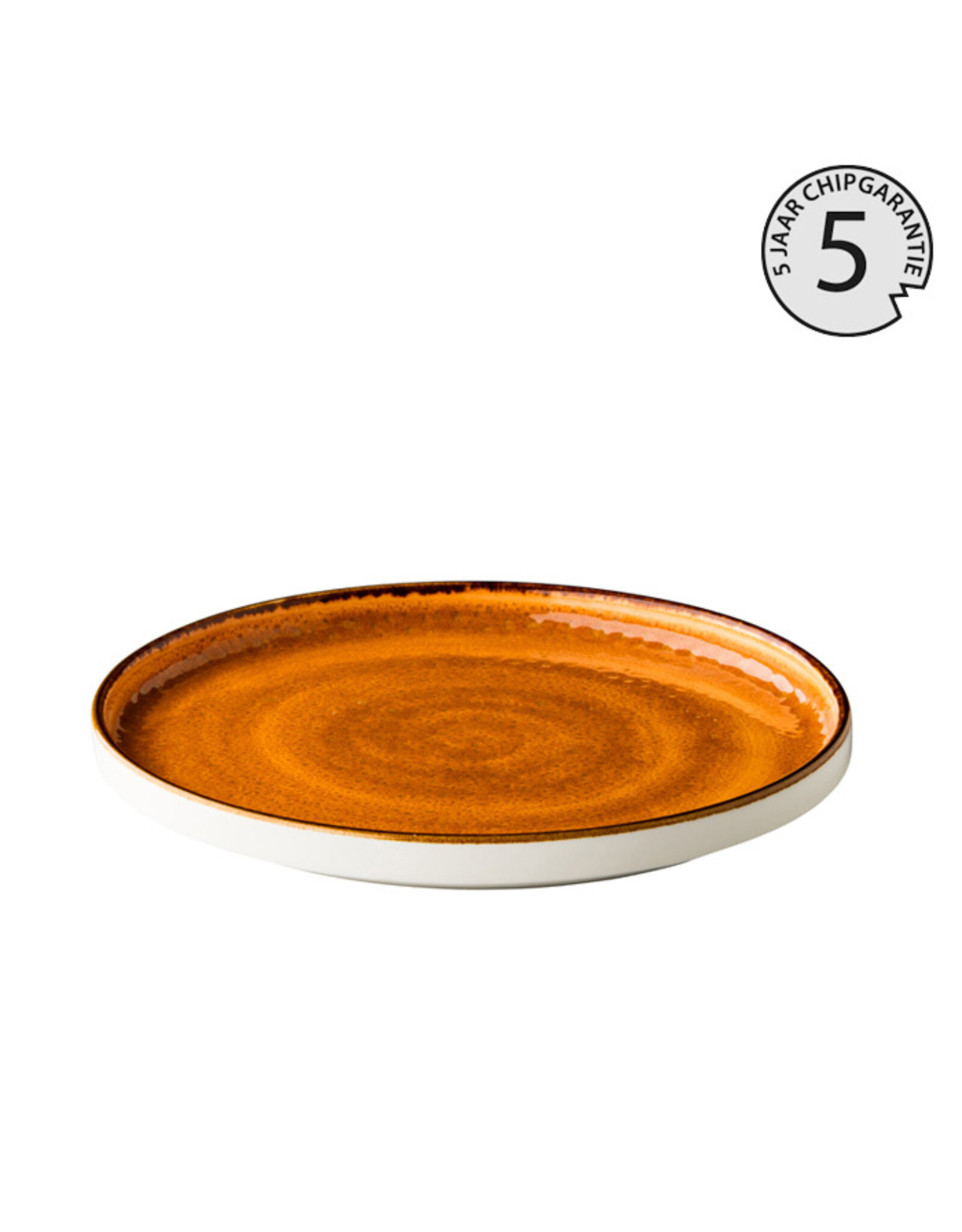 Stylepoint Jersey rond bord opstaande rand oranje 25,4 cm stapelbaar - 5 jaar chipgarantie