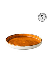 Stylepoint Jersey round plate raised edge orange 20,4 cm stackable - 5 year chip warranty