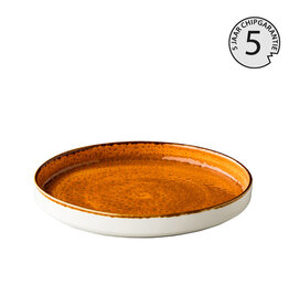 Stylepoint Jersey round plate raised edge orange 20,4 cm stackable