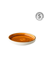 Stylepoint Jersey rond bord opstaande rand oranje 16,2 cm stapelbaar - 5 jaar chipgarantie