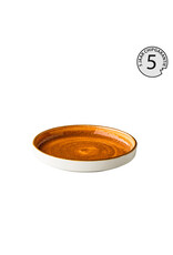 Stylepoint Jersey round plate raised edge orange 16,2 cm stackable - 5 year chip warranty