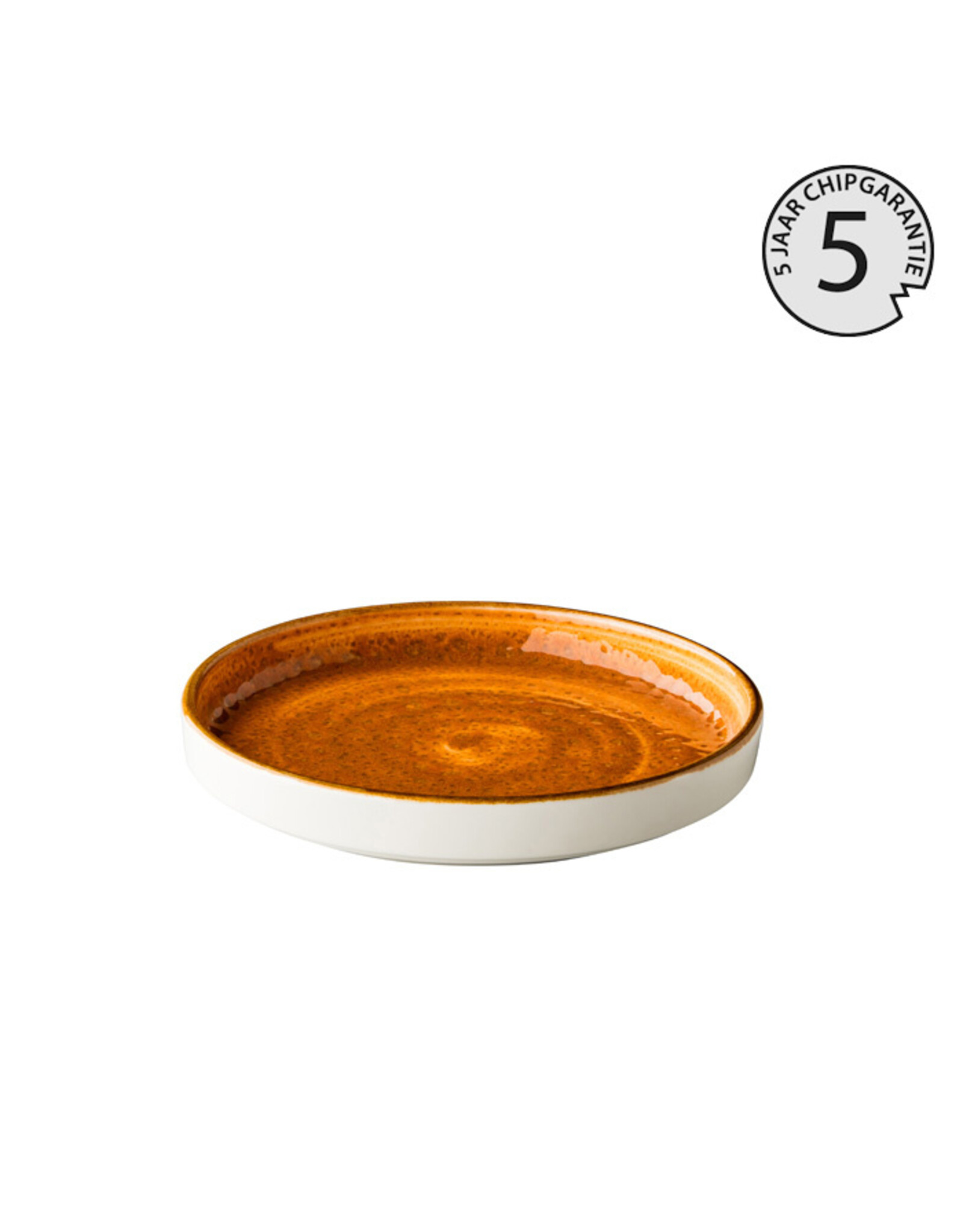 Stylepoint Jersey rond bord opstaande rand oranje 16,2 cm stapelbaar - 5 jaar chipgarantie