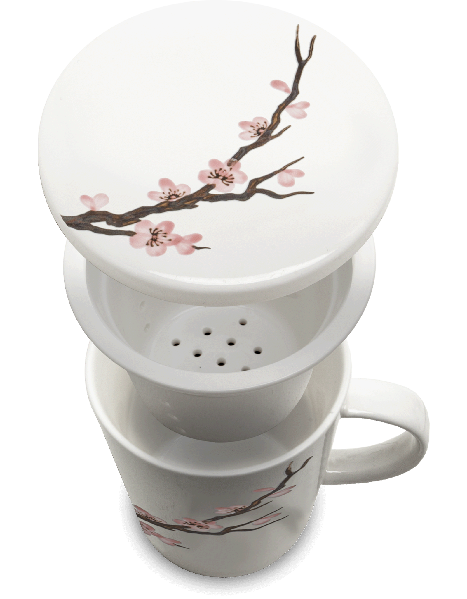 EDO Japan Teamug set, Sakura, porcelain filter, 350ml