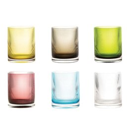 Livellara Tumbler Livellara RIGATINO, Mixed colors, 350ml, 6-pack