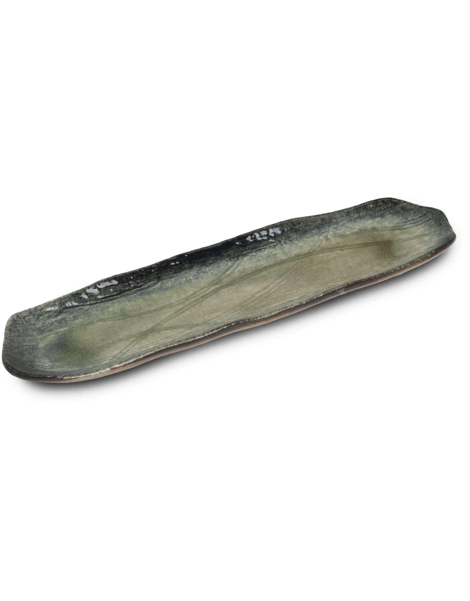 EDO Japan Japanse porseleinen serveerschaal 33.5x8.5cm, groen