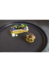 Stylepoint Presentation Shape Plate Raised Edge Stackable Black 25.4x3cm