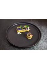Stylepoint Presentation Shape Plate Raised Edge Stackable Black 25.4x3cm