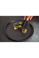 Stylepoint Presentation Shape Plate Raised Edge Stackable Black 25.4x3cm