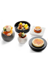Stylepoint Presentation Shape Plate Raised Edge Stackable Black 18x5cm