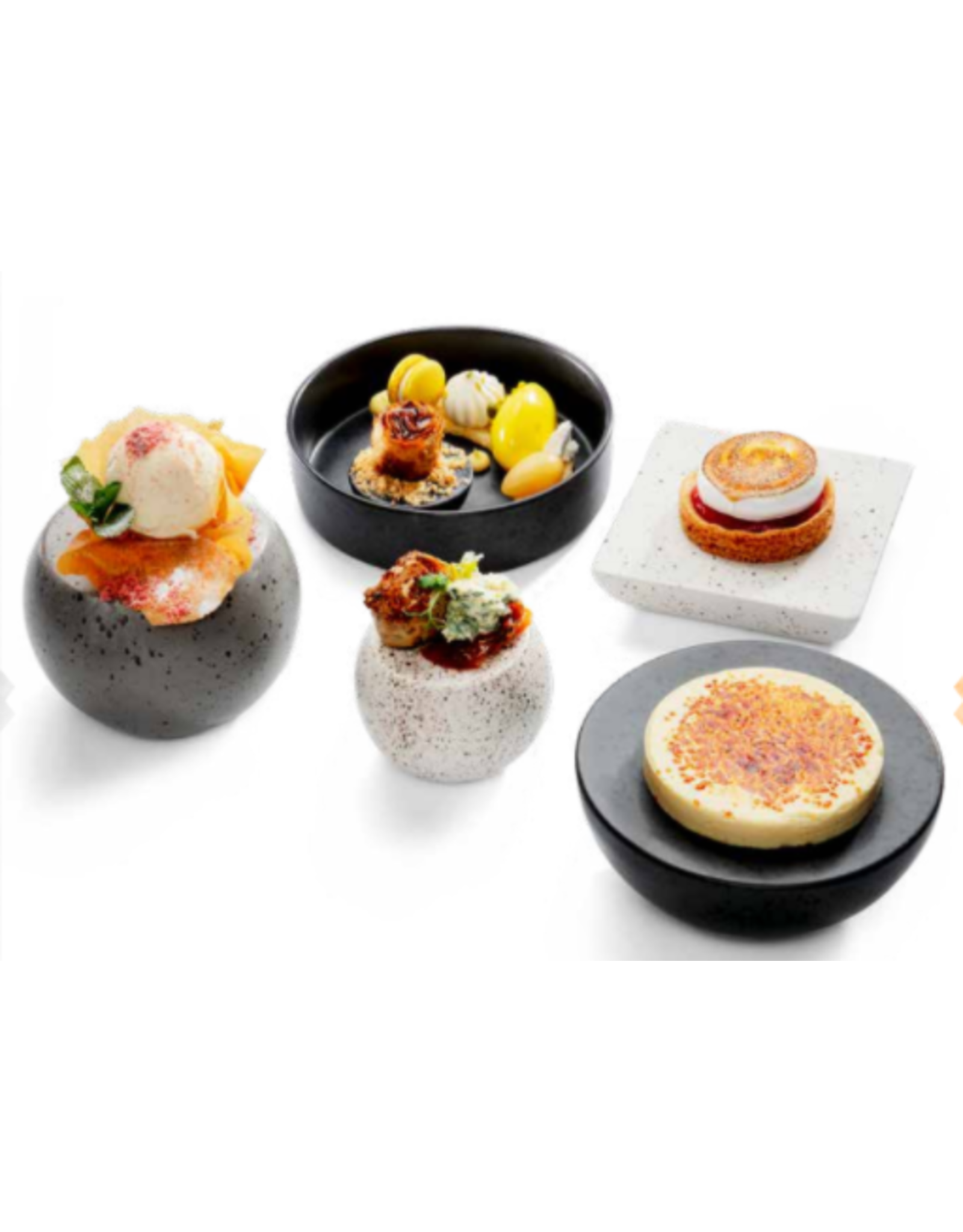 Stylepoint Presentation Shape Plate Raised Edge Stackable Black 18x5cm