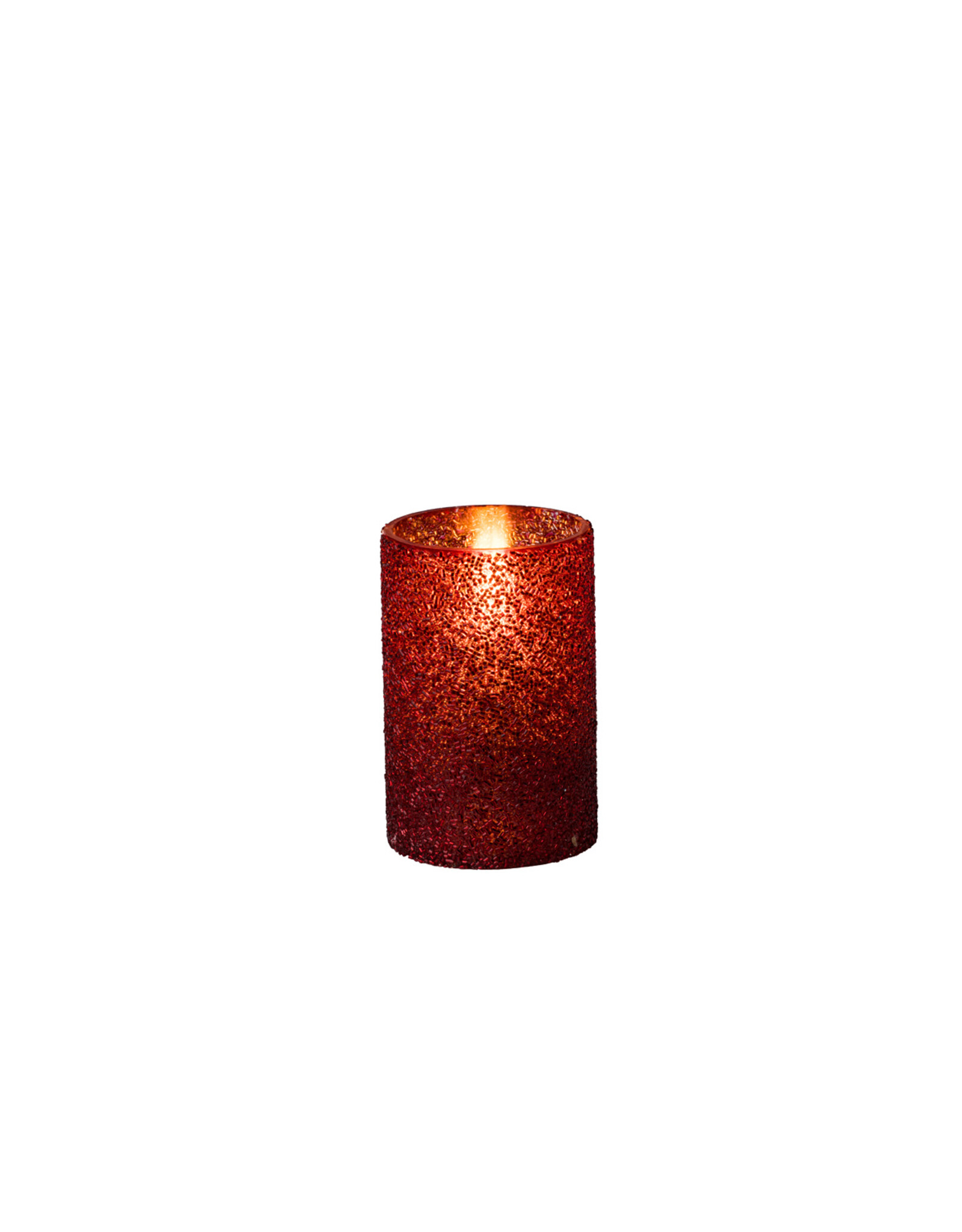 Stylepoint Cilinderlamp gebarsten glas rood 7,5x12cm