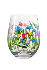 Teaclassix Flora Tumbler / C/Mocktail Glas Flowerfield, 450ml, handgeschilderd, 2-pack