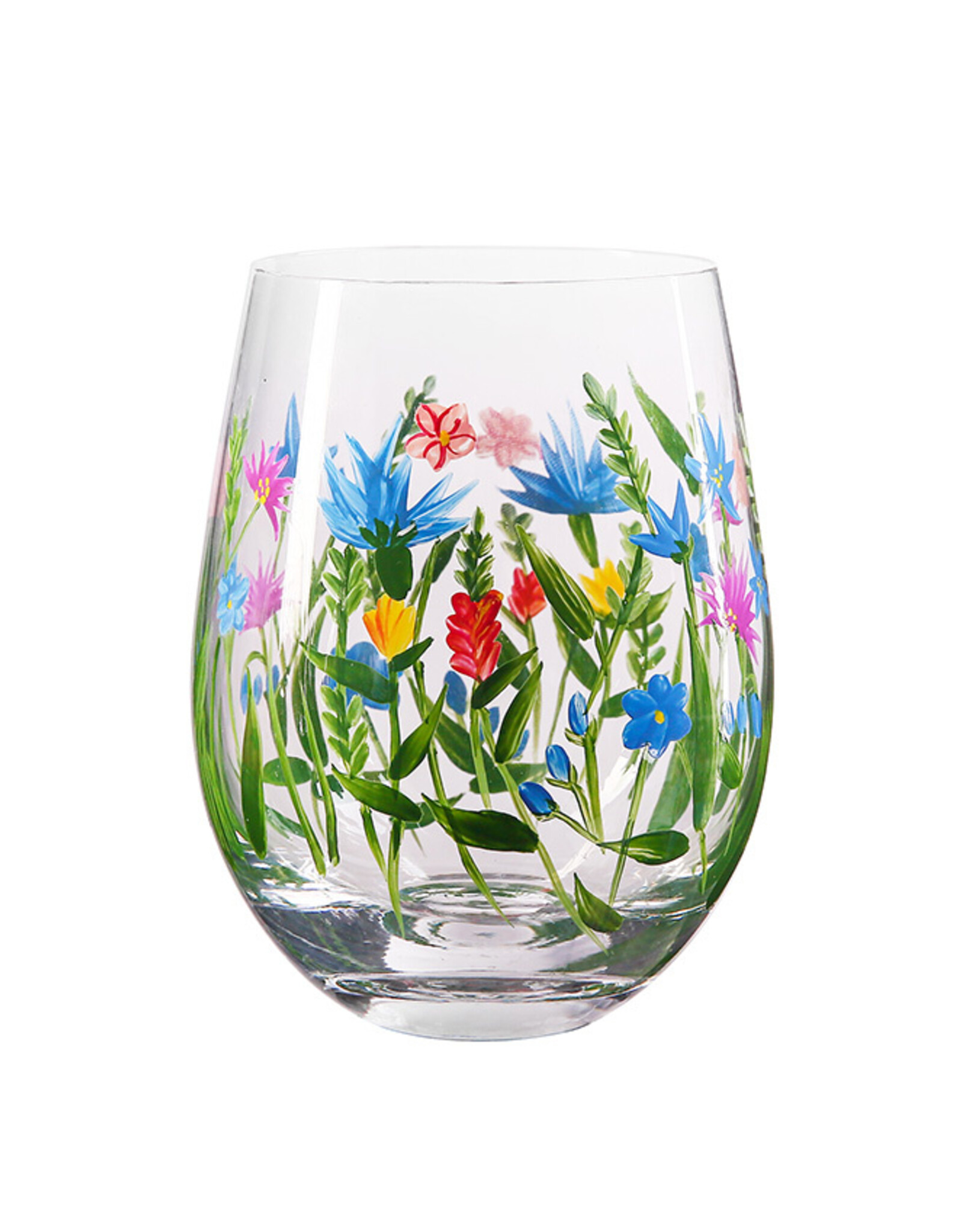 Teaclassix Flora Tumbler / C/Mocktail Glass Flowerfield, 450ml, hand painted, 2-pack