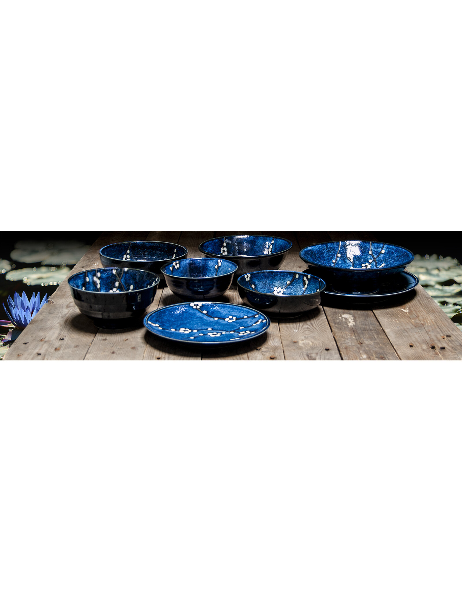 EDO Japan Bowl 22cm 13cm H7cm Hanablue, Japan