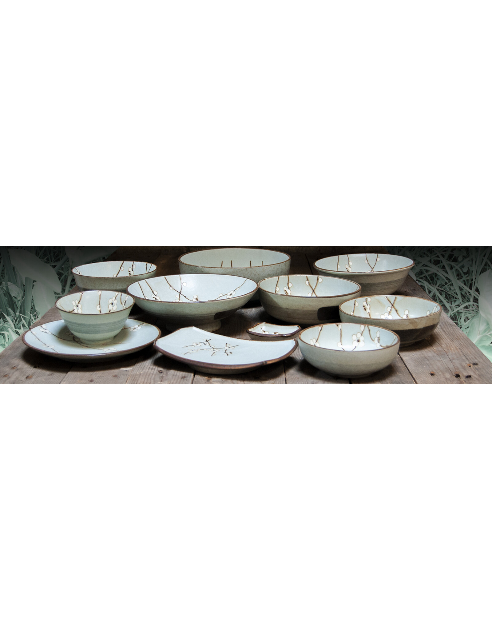 EDO Japan Bord 25,5cm H3.5cm Hanagreen, Japan
