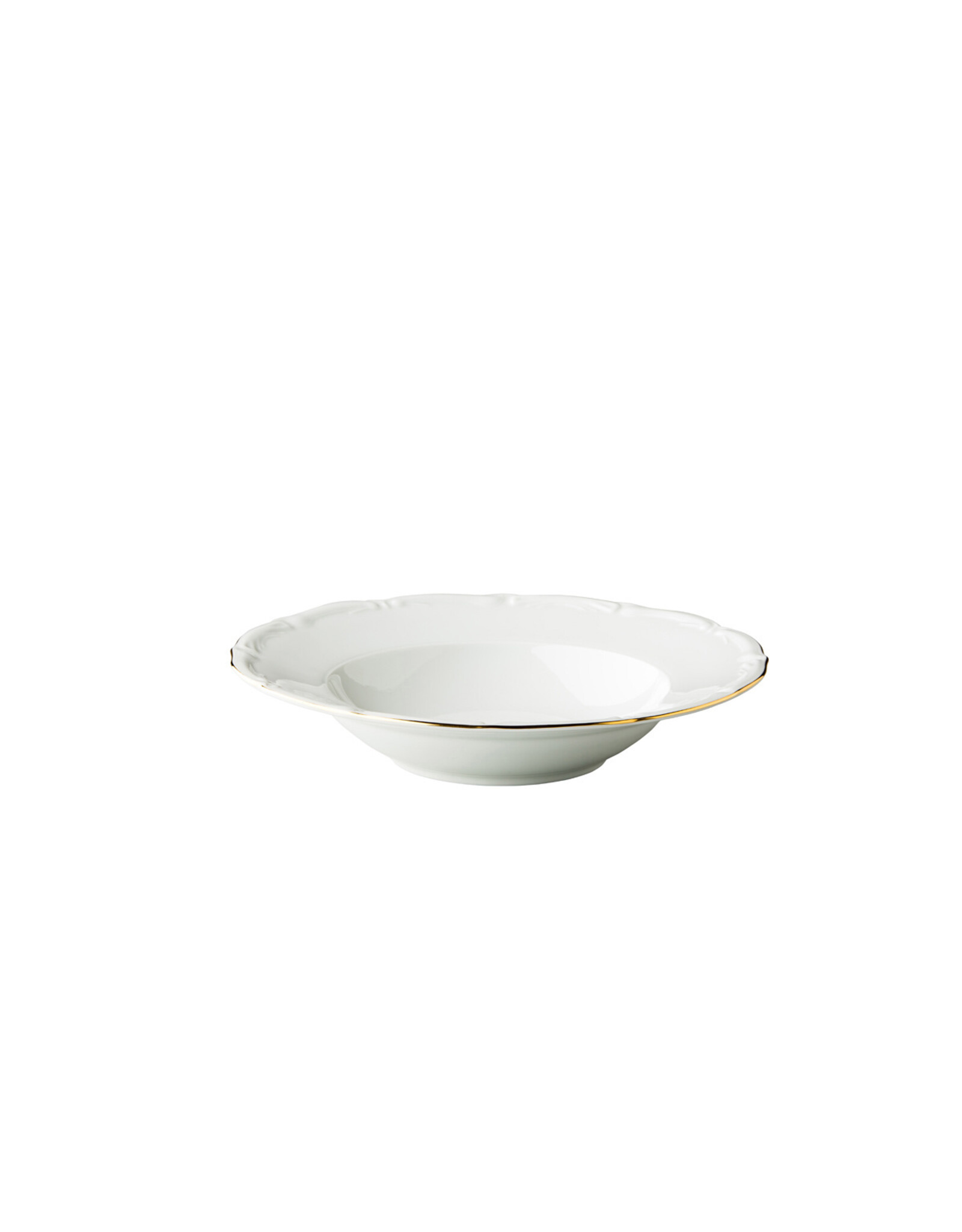 Stylepoint Q Basic Maria Theresa Diep Bord, Wit met gouden rand, 23 cm