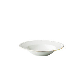 Stylepoint Q Basic Maria Theresa Diep Bord, Wit met gouden rand, 23 cm
