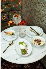 Stylepoint Q Basic Maria Theresa Plate, White with gold rim, 28cm