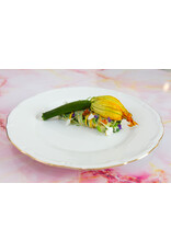 Stylepoint Q Basic Maria Theresa Plate, White with gold rim, 28cm