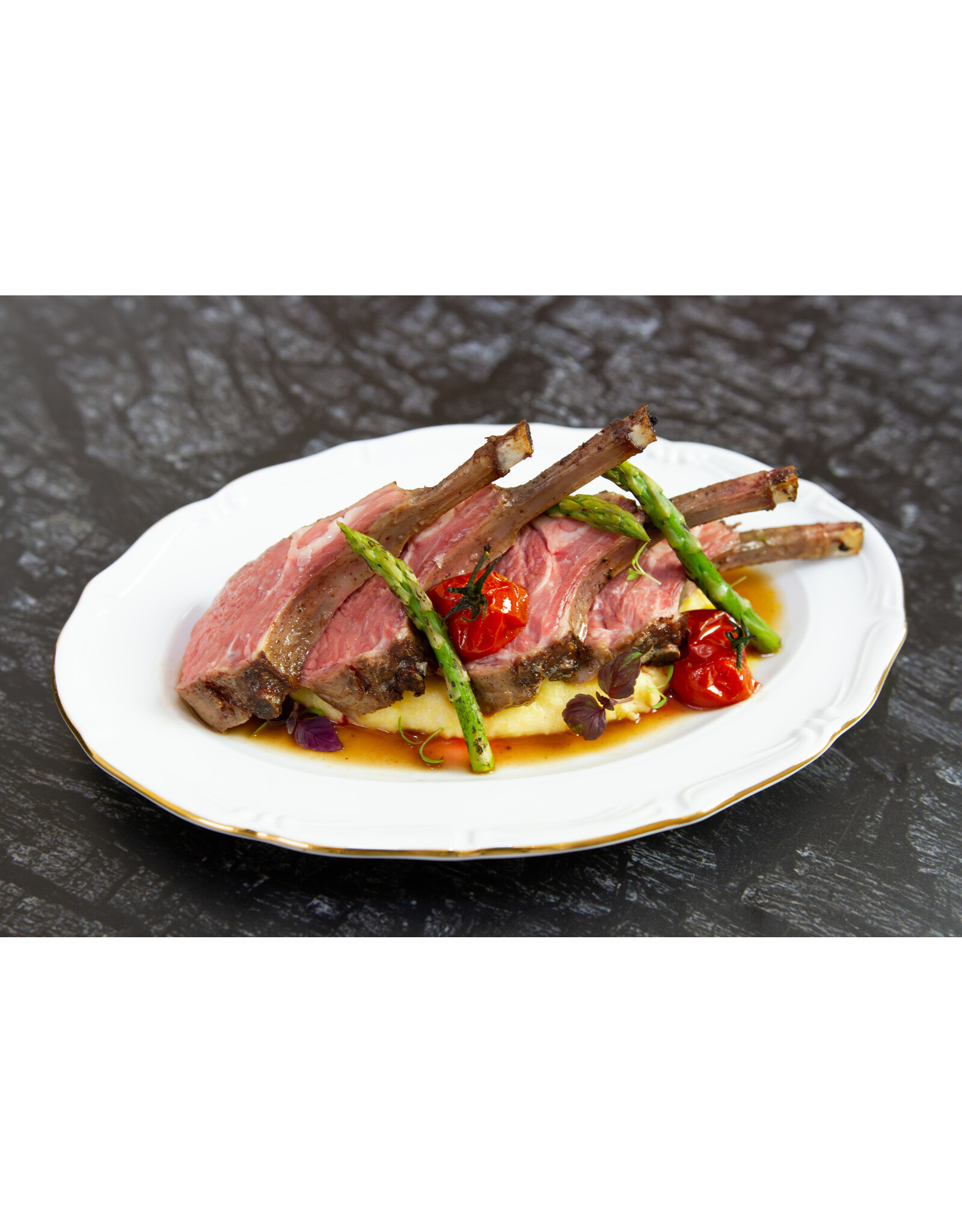 Stylepoint Q Basic Maria Theresa Plate, White with gold rim, 28cm