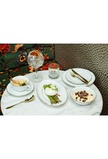 Stylepoint Q Basic Maria Theresa Plate, White with gold rim, 28cm