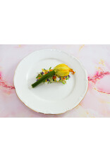 Stylepoint Q Basic Maria Theresa Plate, White with gold rim, 28cm