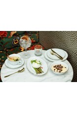 Stylepoint Q Basic Maria Theresa White Oval Plate, gold rim, 26cm