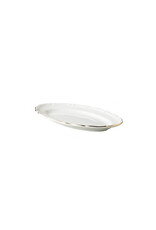 Stylepoint Q Basic Maria Theresa White Oval Plate, gold rim, 26cm