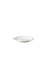 Stylepoint Q Basic Maria Theresa Saucer for Soup Cup, White with gold rim, 17cm